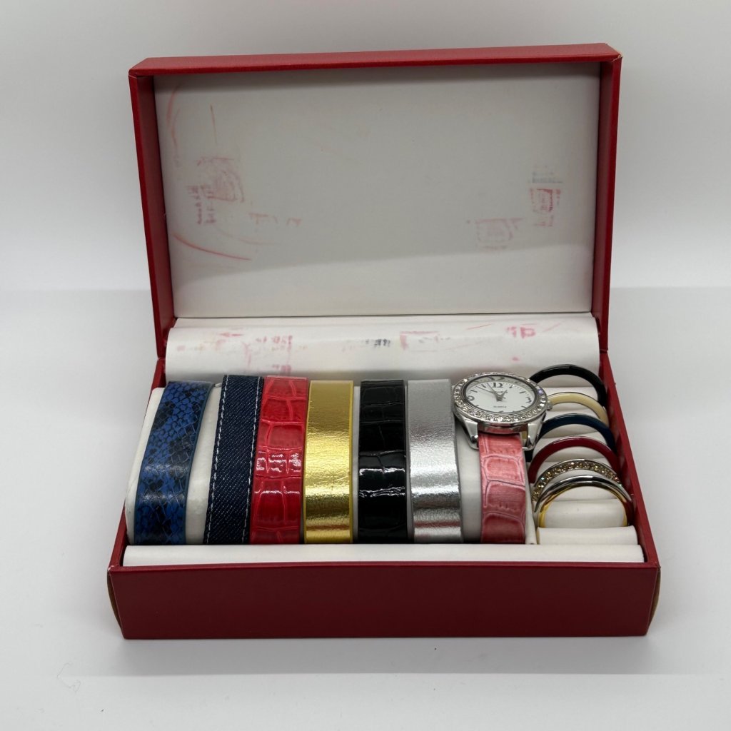 Gruen Quartz Watch With Interchangeable Bands & Bezel Works Read